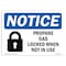 Signmission Sign, 7" H, 10" W, Rigid Plastic, Propane Cage Locked When Not In Use Sign With Symbol, Landscape OS-NS-P-710-L-17887 - alternate 1